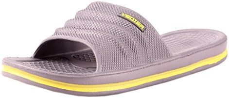 Yueqier Men Home Bathroom Shower Non Slip Slippers Indoors Sandals Grey
