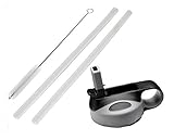 WaterFit Straw Lid Cap for Hydro Flask Wide Mouth Sport Water Bottles and Two Plastic Straws - Black-Gray / Brush