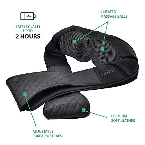 LiBa Cordless Shiatsu Neck Shoulder Back Massager Belt with Heat