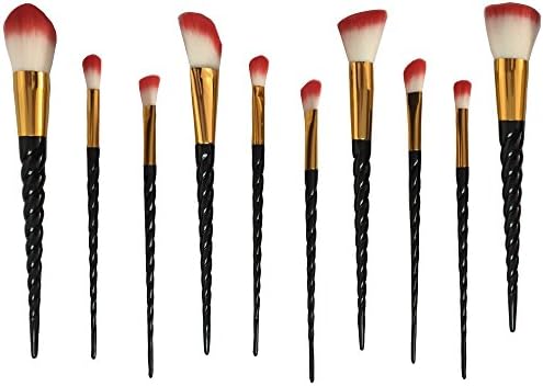 10PCS Makeup Brushes Set Unicorn Makeup Brushes Foundation Makeup Brush Set Eyebrow Eyeliner Blush Kit Tool(Black)