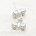 Carleen 925 Sterling Silver Cubic Zirconia Cute Small Bow Tie Knot Stud Earrings Easter Jewelry Gift Guide for Women Teens