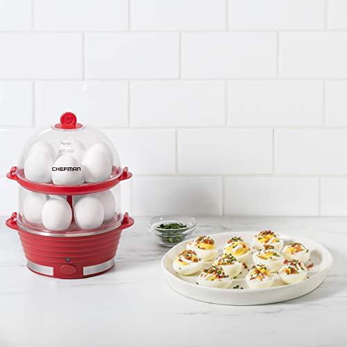 image for Chefman Electric Egg Cooker Boiler, Rapid Egg-Maker & Poacher, Food & 