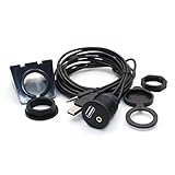 USB Mount Cable - Rerii 1M 3 Feet USB and 3.5mm Aux Extention Mount, Flush, Dash, Panel Mount Cable for Car, Boat, Motorcycle