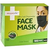 Ultra Soft Disposable Face Mask with Ear Loops (100 Pack) Black | FDA Approved Surgical Masks with Triple Protection Layer | Comfortable Dust Mask with Hypoallergenic Fabric | Premium Medical Supplies