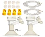 Pump Tubing and Breast Pump Kit by Maymom for Medela Pump in Style Advanced Breastpump. Inc. Replacement Pump Parts, Tubing, Valves, Membranes, and Breastshields (24 mm, Standard)
