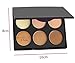 DE'LANCI Travel 6 Colors Powder Contour Palette Face Foundation Highlighting Contouring Makeup Palette Coverage Camouflage Concealer Highlighter Make Up Set
