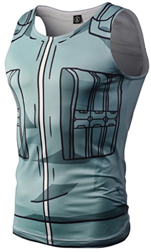 PIZOFF Unisex Sleveless Cartoon Print Work Out Muscle Tank Top Y1783-04-M