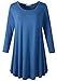 LARACE Women 3/4 Sleeve Tunic Top Loose Fit Flare T-Shirt(3X, Steel Blue)