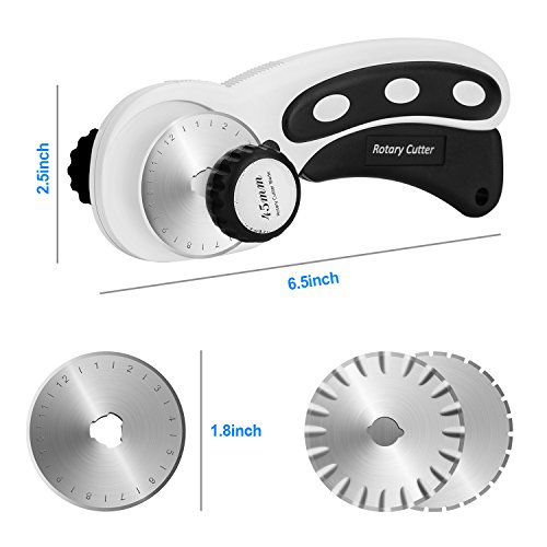 image for 45mm Rotary Cutter Set, AGPtEK Rotary Cutter with 7 Replacement Rotary