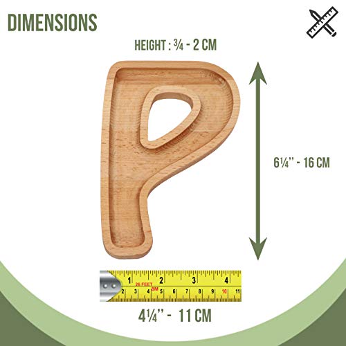 Wooden Letter P Candy Dish, Monogram Nut Bowl, Snack, Cookie, Cracker Serving Plate, Decorative Display, Home Accessory, Unique Gift Idea, for Date, Baby Shower, Birthday Party, Small Size