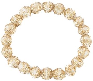 Gold Sparkles Recycled Paper Bead Bracelet, Handmade with Love in Uganda, Africa