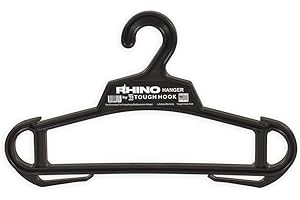 Rhino Tough Hook | The Everyday for Everything American Made Heavy Duty Clothes Hanger –Premium Grade Coat Hanger for Body Armor & Jackets – 200-lb Capacity Suit Hangers for Heavy Apparel, 1 Black