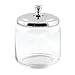 iDesign York Glass Bathroom Vanity Apothecary Jar with Lid for Cotton Balls, Swabs, Cosmetic Pads, Candy, 3.75