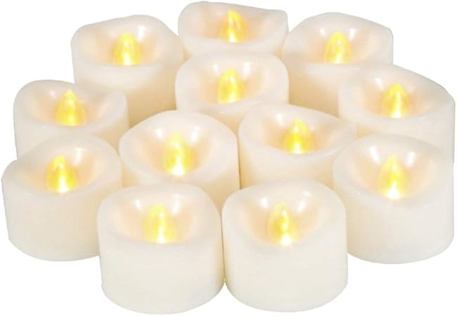 JZK 12 Lumini a batteria finta candela led con fiamma vacillante