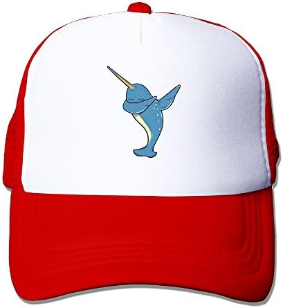 Vicop Dabbing Narwhal Trucker Cap Summer Mesh Hat With Adjustable Strap Red