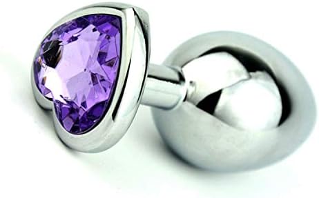 MVNTOO Tight Joy But-t Jewel P+Lug All Size anale P+Lug with Bag Heart-Shaped Stainless Steel Metal to*ys for Women Men Ma+ssage Balls Play P+lugs Set,Light Purple