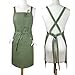 Medium Thick 100% Cotton Canvas, Kitchen Art Apron for Chef, Painting, 6 Deep Pockets with 1 Zipper Pocket, M-XXL, 27