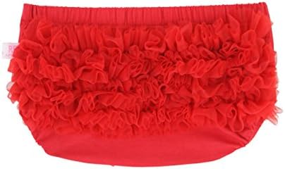Ruffly Rumps Infant / Toddler Girls' Baby Bloomer w/ Chiffon Ruffles - Red - 6-12m