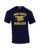 United States Navy Seals Never Quit Adult T-Shirt