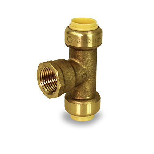Pushlock UPCTF34 Tee x Female Pipe Fittings Push to Connect Pex Copper, CPVC, 3/4 Inch, Brass, 3/4" - Thumbnail 2