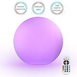 LED Ball Light, 16 Colors Mood Lamp, Orbs Night Light with Rechargeable 10M Wireless Remote Floating Globe Light with Ground Insertion, Ideal for Kids Bedroom Garden Pool Party Decoration (8