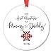 First Christmas as Mommy & Daddy Tree Ornament Infant Girl Boy Newborn Son Daughter 1st Time New Parents Porcelain Keepsake Cute Red Snowflake 3