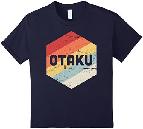 Kids Retro Vintage Anime Otaku T-Shirt 12 Navy