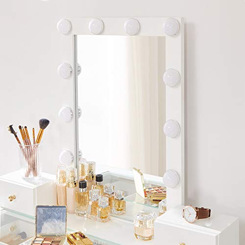 VASAGLE Vanity Set, Makeup Vanity Table with Mirror 10 Dimmable Light