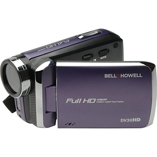 Bell & Howell DV30HD 1080p HD Video Camera Camcorder (Purple) with 16GB Card + Battery + Case + Tripod + LED Video Light + Kit