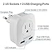 European Travel Plug Adapter - EPICKA International Wall Charger Power Plug Adapter with 2.4A Dual USB Charging Ports, 4 in 1 AC Socket for USA to Germany Spain Most of Europe - Type C (Grey + White)