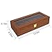 LESTAR Watch Box, Executive 6 Slots Watch Case with Valet, Glass Topped Wooden Watch Display Case Watch Organizer, Jewelry Storage Case