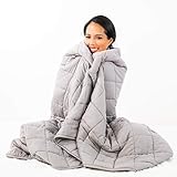 Nuzzie Cooling Weighted Blanket - 15 lbs - Queen - 60x80 - Adult or Teen - 100% Soft Cotton - Hypoallergenic Glass Beads - Designed in USA