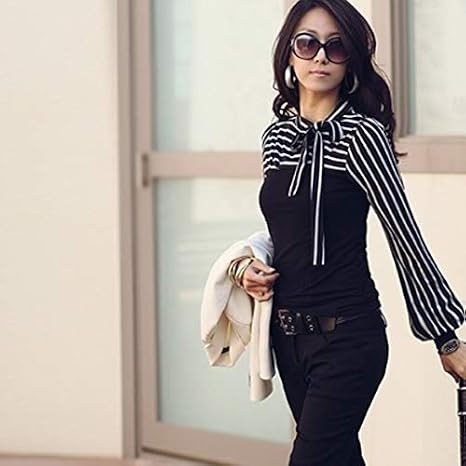 Hylong New Polo Neck Stripes Long Puff 