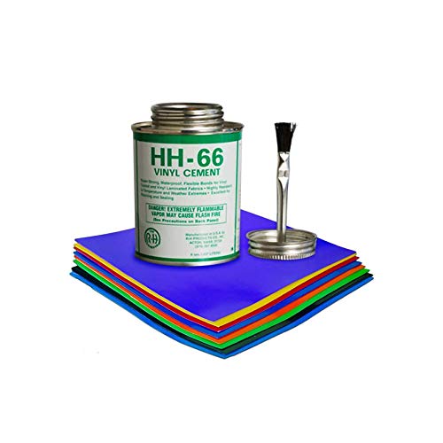 Reliable 9Pk Vinyl Patches 8x8'' w/4fl.oz HH66 Glue Inflatable Bounce House Repair Kit Quick Arrive - Thumbnail 2