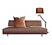 Kdays Thick Brown Faux Leather Throw Pillow Cover Cognac Leather Decorative Throw Pillow Case Farmhouse Decor Sofa Couch Cushion Covers Modern Minimalist Vegan Pillow Cover 20x20 Inches