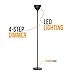 Brightech - SKY Elite LED Torchiere Floor Lamp - Dimmable Super Bright 20-Watt LED - Warm White Color - Sleek Black Finish