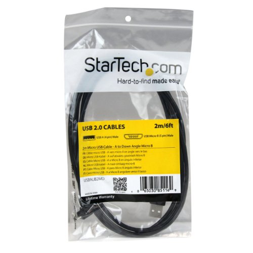 StarTech.com 2m Micro USB Cable Cord, Black (USBAUB2MD)