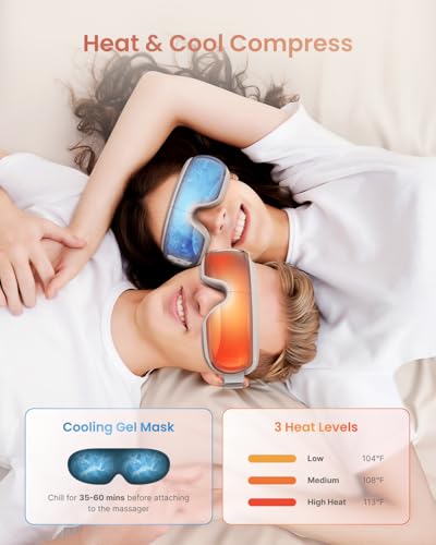 RENPHO Eye Massager with Heat and Cooling Voice Control, Gifts for Women Father Men Dad Husband, FSA Eligible HSA, Heated Eye Mask for Dry Eye Relief Eye Care Relax - Eyeris 3
