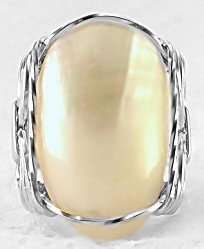 Large Oval Mabe Pearl .925 Sterling Silver Ring US Size 5-14 Art Jewelry HGJ