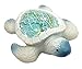 Ebros Nautical Marine Aqua Blue Coastal Ocean Giant Sea Turtle Statue with Crushed Glass Mosaic Shell Nautical Decor Figurine 5.5