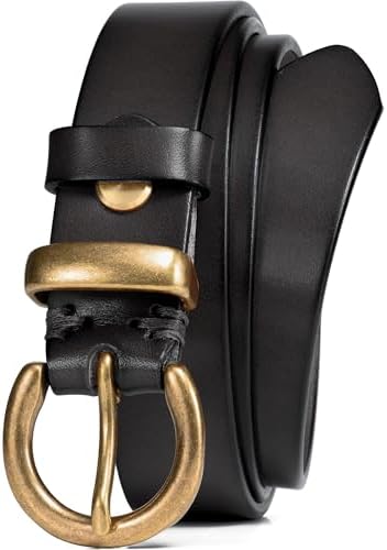 Italian Full Grain Leather Belt with Vintage Buckle 1.1\
