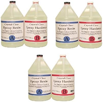 EPOXY Resin 2 Gal Kit, General Purpose, Crystal Clear (Coating, Table Tops) (3, 2 Gallon)