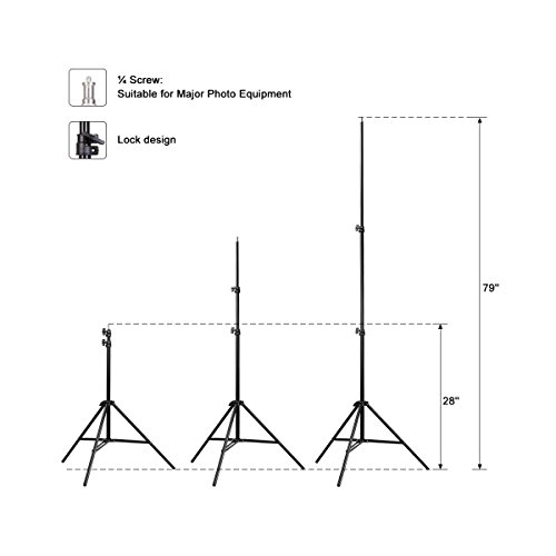 Belle Max Photography Lighting Kit (2 Softbox & 2 Umbrellas) with 4 pcs 28W LED Bulbs, Photo Studio with Adjustable Background Support System with 4 Backdrop(Black/2xWhite/Green), Reflector and bag. - Thumbnail 3
