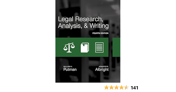 Legal Research Analysis And Writing Putman William H Albright Jennifer 9781305948372 Books