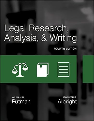 Legal Research Analysis And Writing Putman William H Albright Jennifer 9781305948372 Books