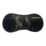 Peaceful Zz's Sleep Mask with Ear Plugs; Breathable, Black, Luxury, Satin Front Terry/Velvet Back Best Eye Mask; 1 size fits all adjustable strap w/ear plug storage; Ideal for comfortable sleeping, travel, beauty rest; Great gift, High quality, lightweight