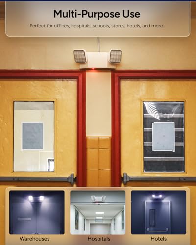 Sunco 12 Pack LED Emergency Lights, Commercial Lighting for Business, Power Outages, Offices, with Backup Battery (90 Minutes), Wall Mount, Hard Wired, 120-277V, Fire Resistant (94V-0) UL