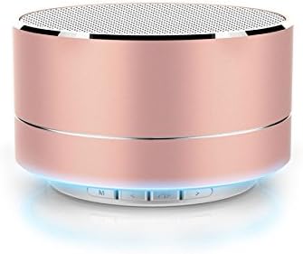 RevJams Satellite Bluetooth Portable Wireless Speaker with FM Radio, Micro SD Slot, AUX Port, LED Light and Hands-Free Calling - Rose Gold