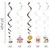 Kristin Paradise 30Ct Carnival Hanging Swirl Decorations, Circus Animals Party Supplies, Circo Birthday Favors for Kids, Baby Shower Ceiling Streamers, 1st, First Bday Theme Decor