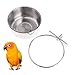 QBLEEV Bird Feeder Cup, Parakeet Conure Cage Food Bowl, Stainless Steel Chicken Coop Cup, Water Feeding Dishes, Parrot Perch Stands (Large 1 Pack)thumb 4